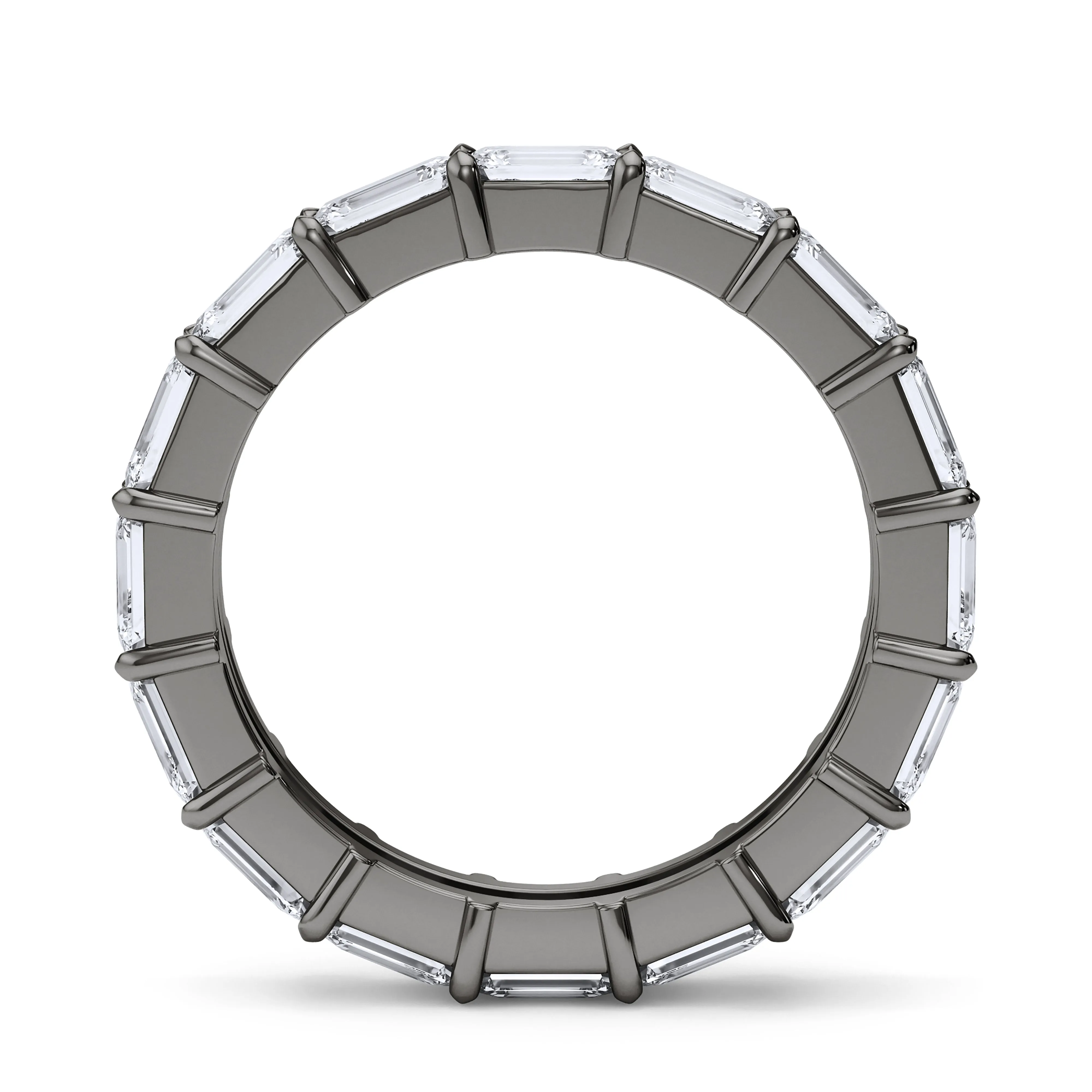 Sideways Emerald Cut Diamond Eternity Band