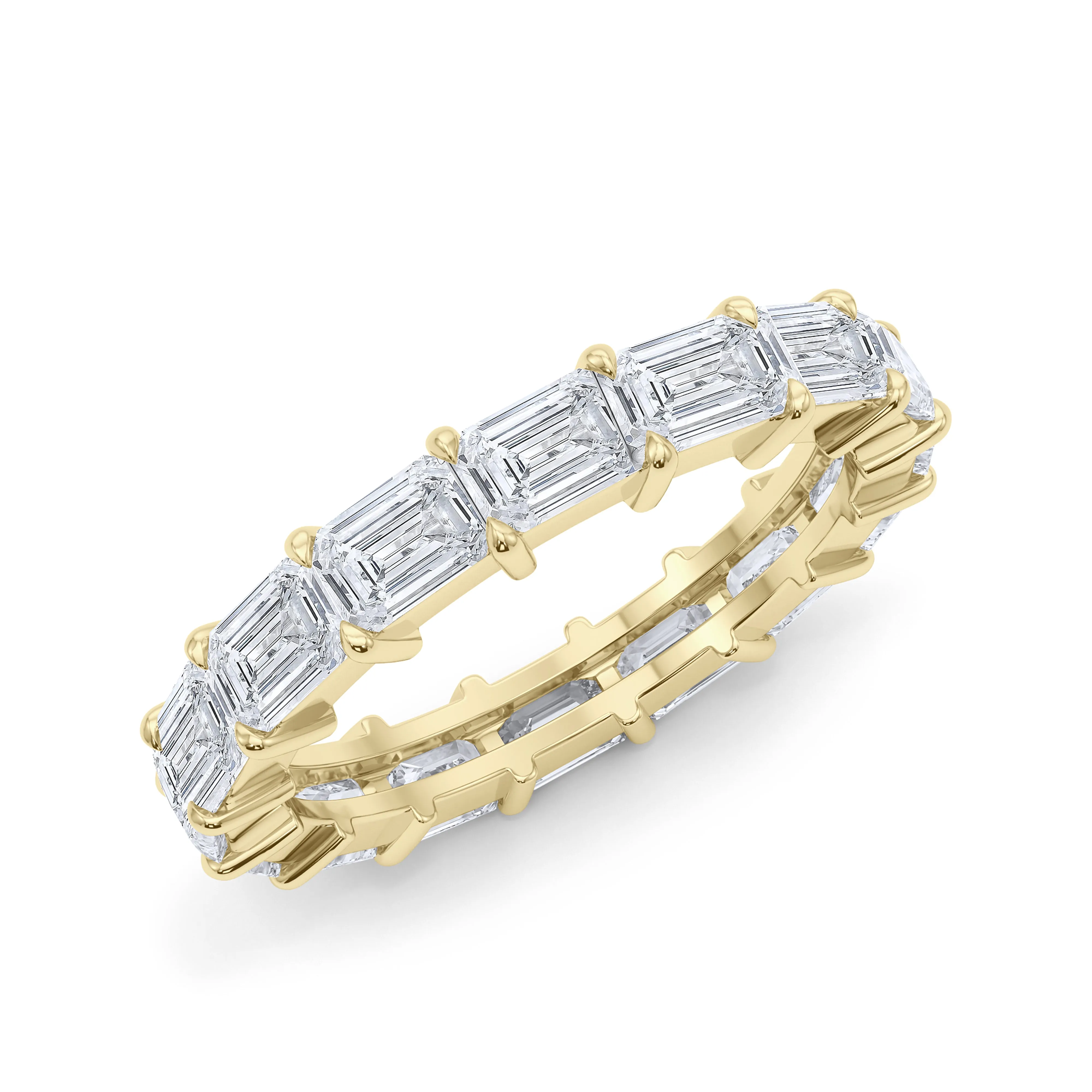 Sideways Emerald Cut Diamond Eternity Band