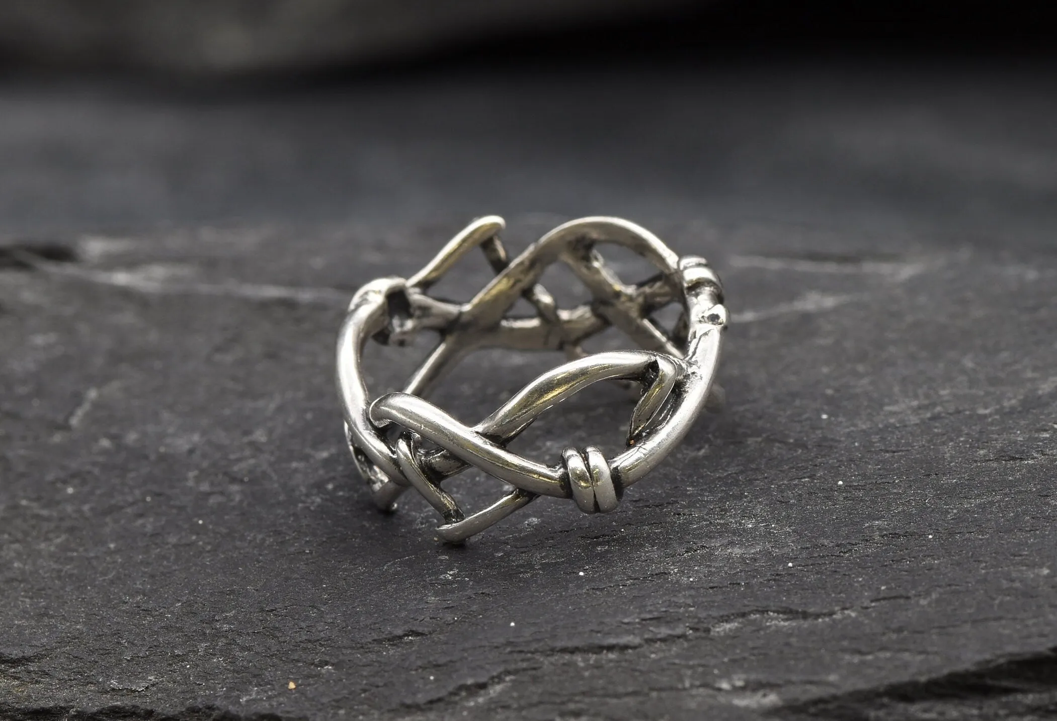 Silver Scribble Ring - Silver Knot Ring - Silver Vine Ring