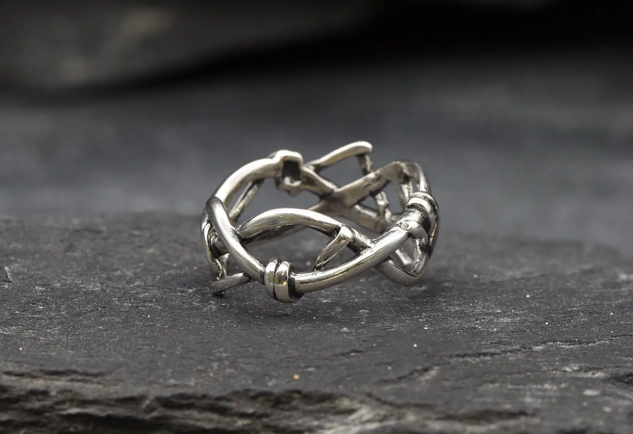 Silver Scribble Ring - Silver Knot Ring - Silver Vine Ring