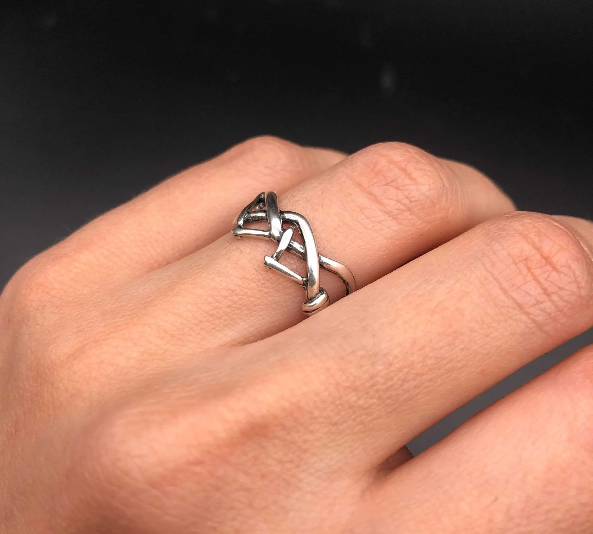 Silver Scribble Ring - Silver Knot Ring - Silver Vine Ring