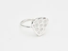 Silver Triangle Ring - Hammered Triangle Ring - Geometric Statement Ring