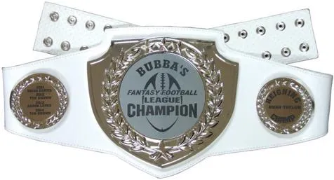 Small White Championship Belt with Polished Silver