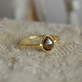 smoky topaz | ‘laia’ ring | 24k gold-plated