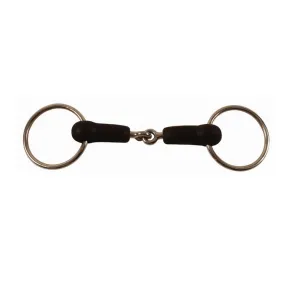 SNAFFLE RING BITS IN RUBBER INOX 