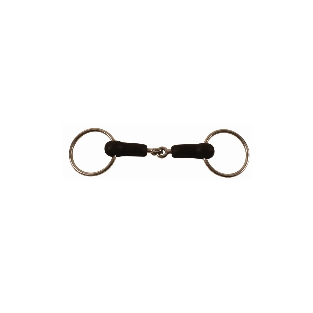 SNAFFLE RING BITS IN RUBBER INOX 