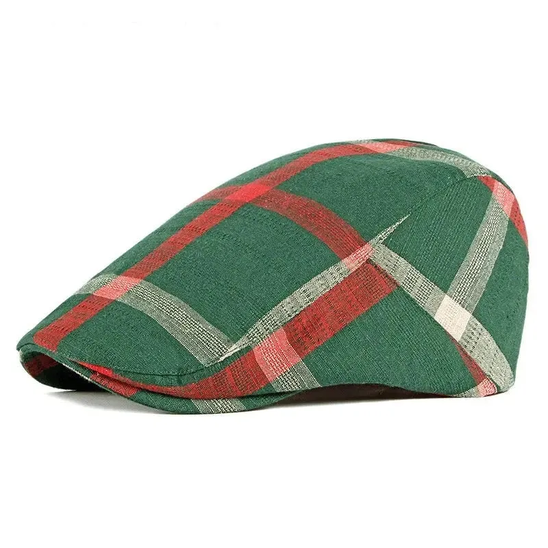 Spring/Summer Vintage Plaid Flat Cap