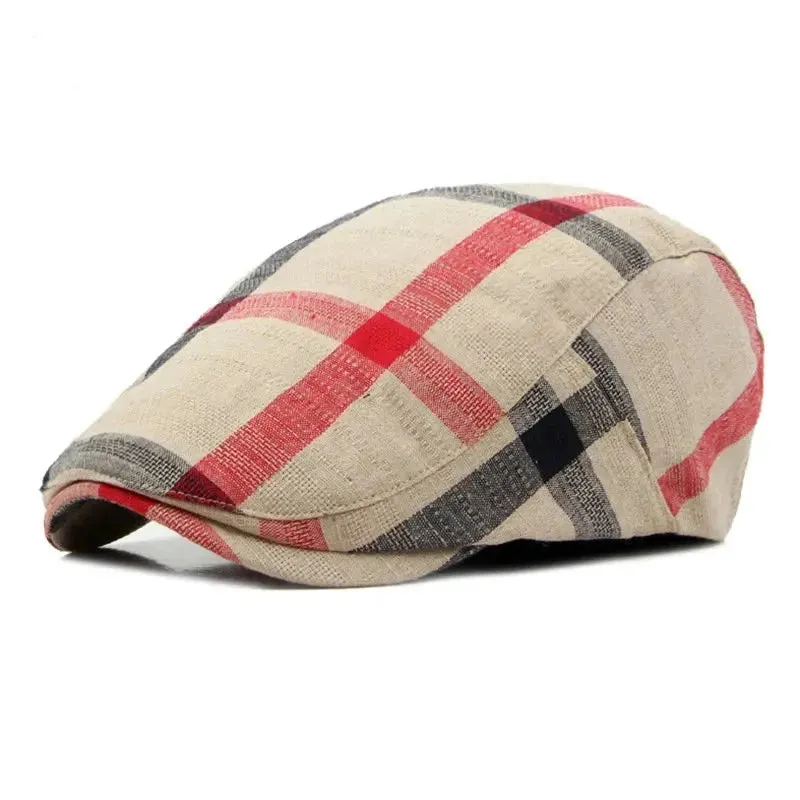 Spring/Summer Vintage Plaid Flat Cap