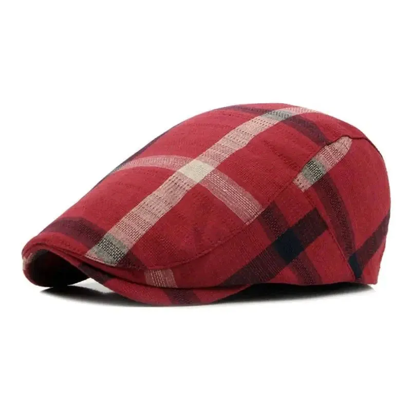 Spring/Summer Vintage Plaid Flat Cap