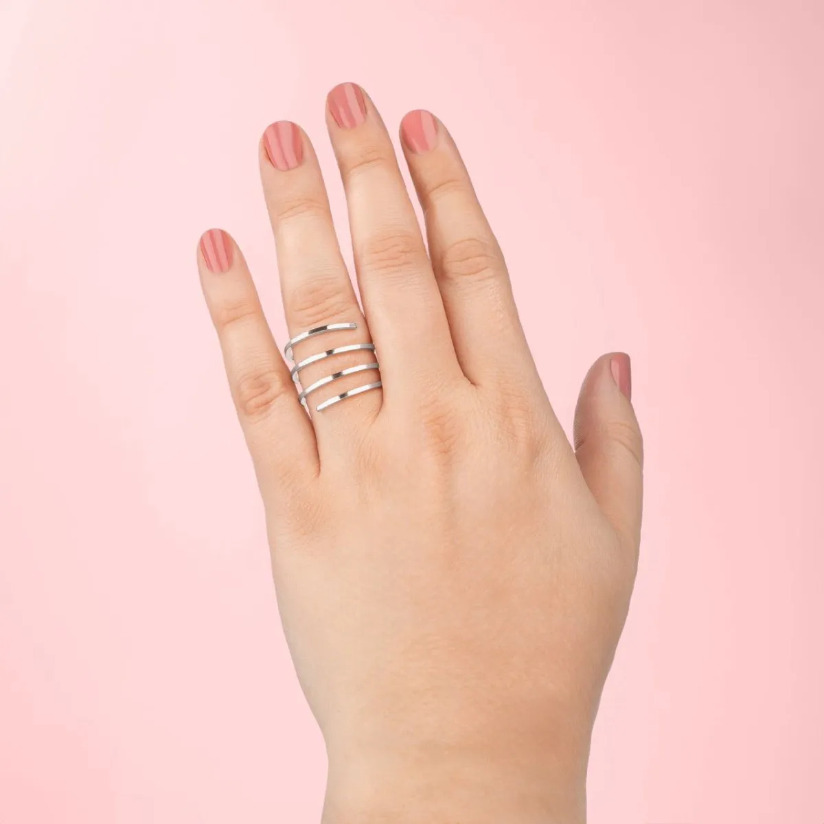 Square Spiral Bypass Ring