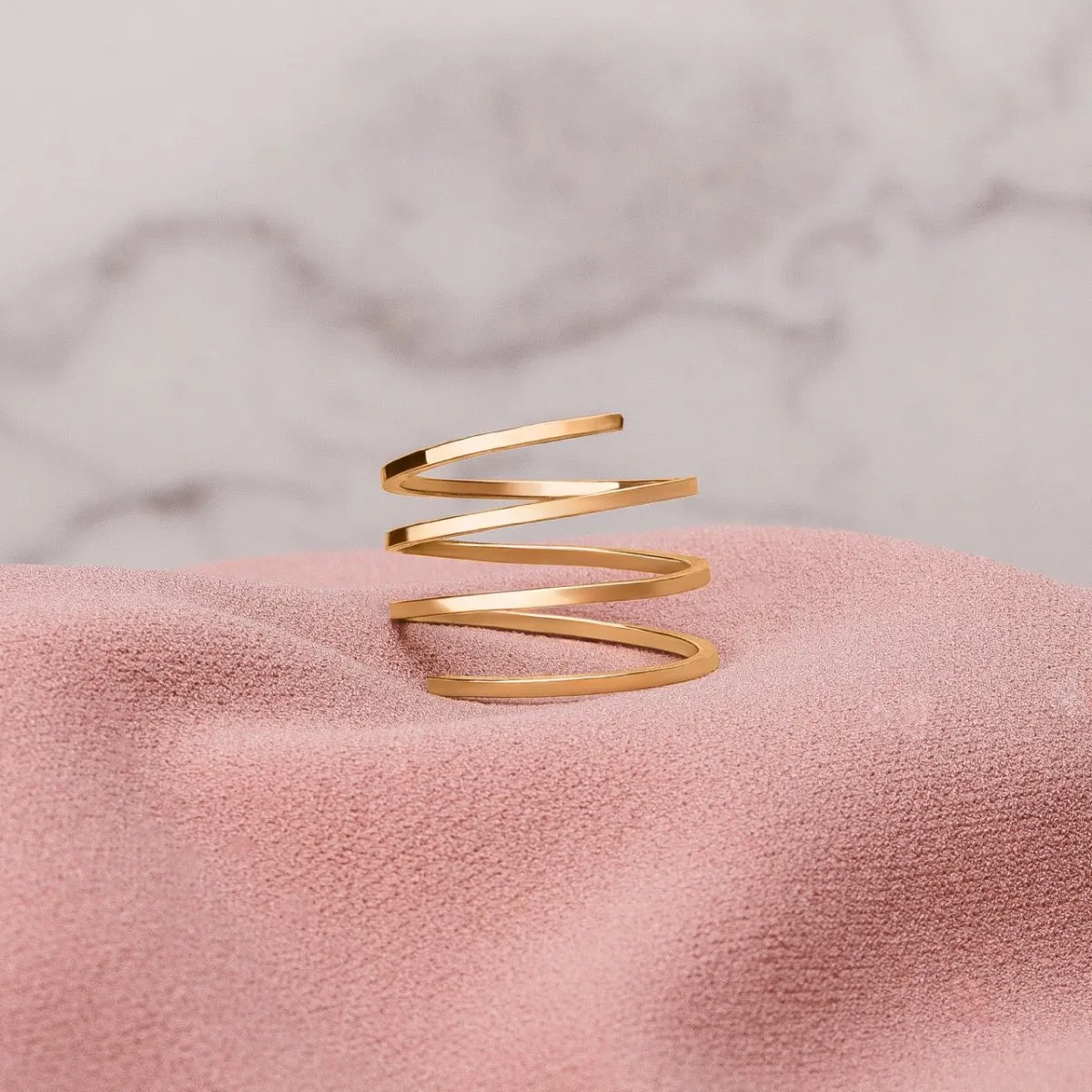 Square Spiral Bypass Ring