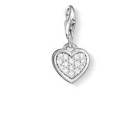Sterling Silver Thomas Sabo Charm Club Heart Pave Zirconia