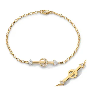 Strength Arrow and Diamond Petite Poesy Bracelet