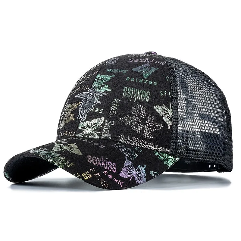 Stylish Women's Cap Summer Trucker Hats For Women Fashion Flying Horse Embroidery Baseball Cap Outdoor Streetwear Hat Cap