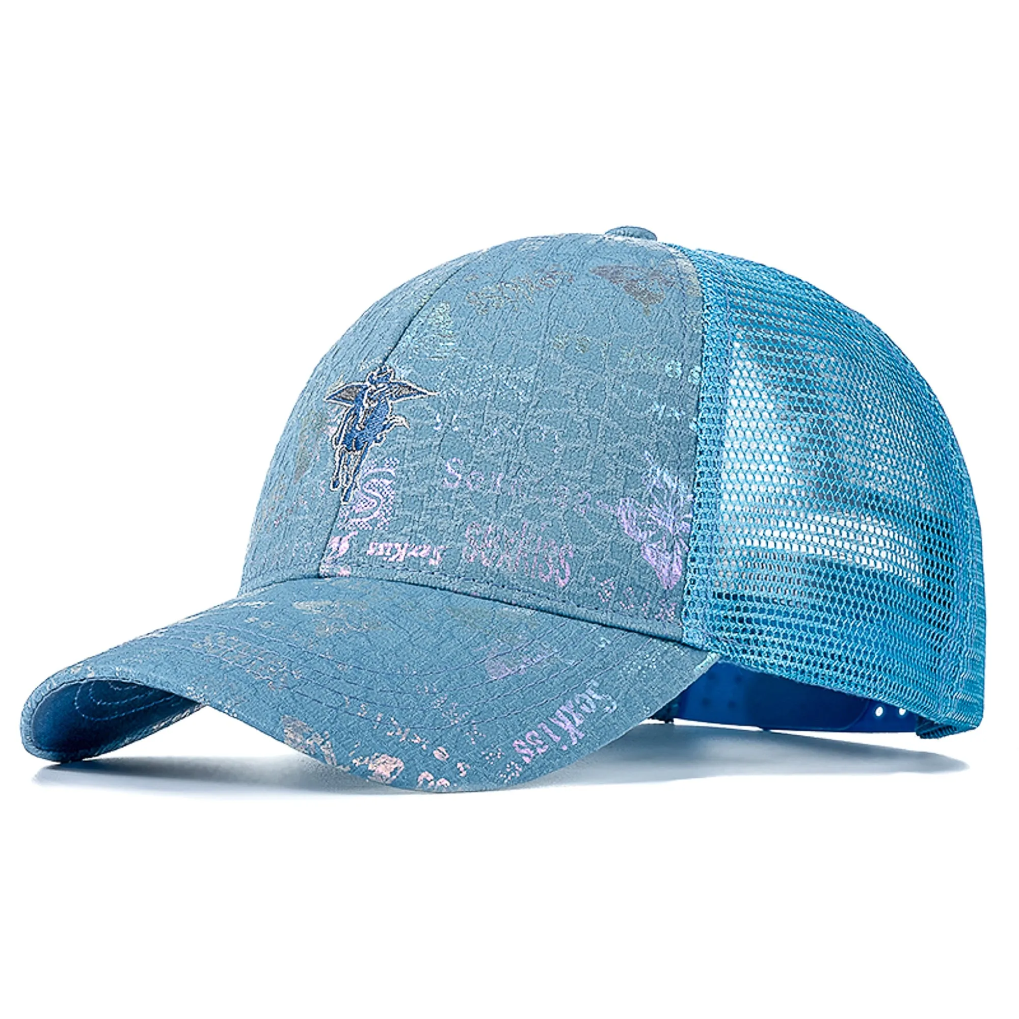 Stylish Women's Cap Summer Trucker Hats For Women Fashion Flying Horse Embroidery Baseball Cap Outdoor Streetwear Hat Cap