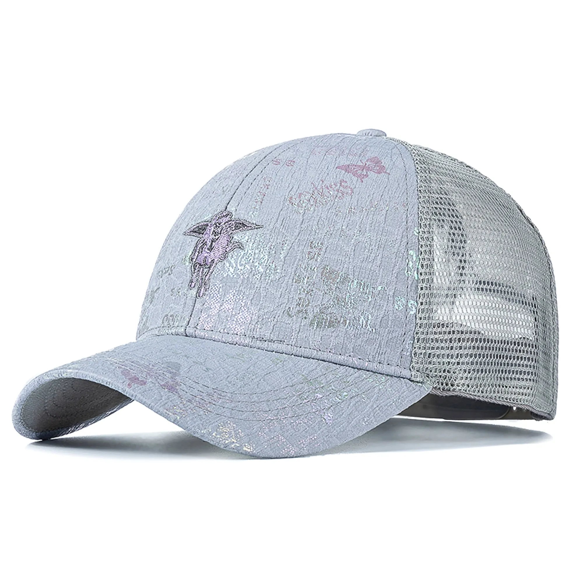 Stylish Women's Cap Summer Trucker Hats For Women Fashion Flying Horse Embroidery Baseball Cap Outdoor Streetwear Hat Cap