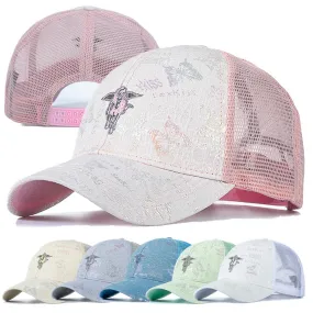 Stylish Women's Cap Summer Trucker Hats For Women Fashion Flying Horse Embroidery Baseball Cap Outdoor Streetwear Hat Cap