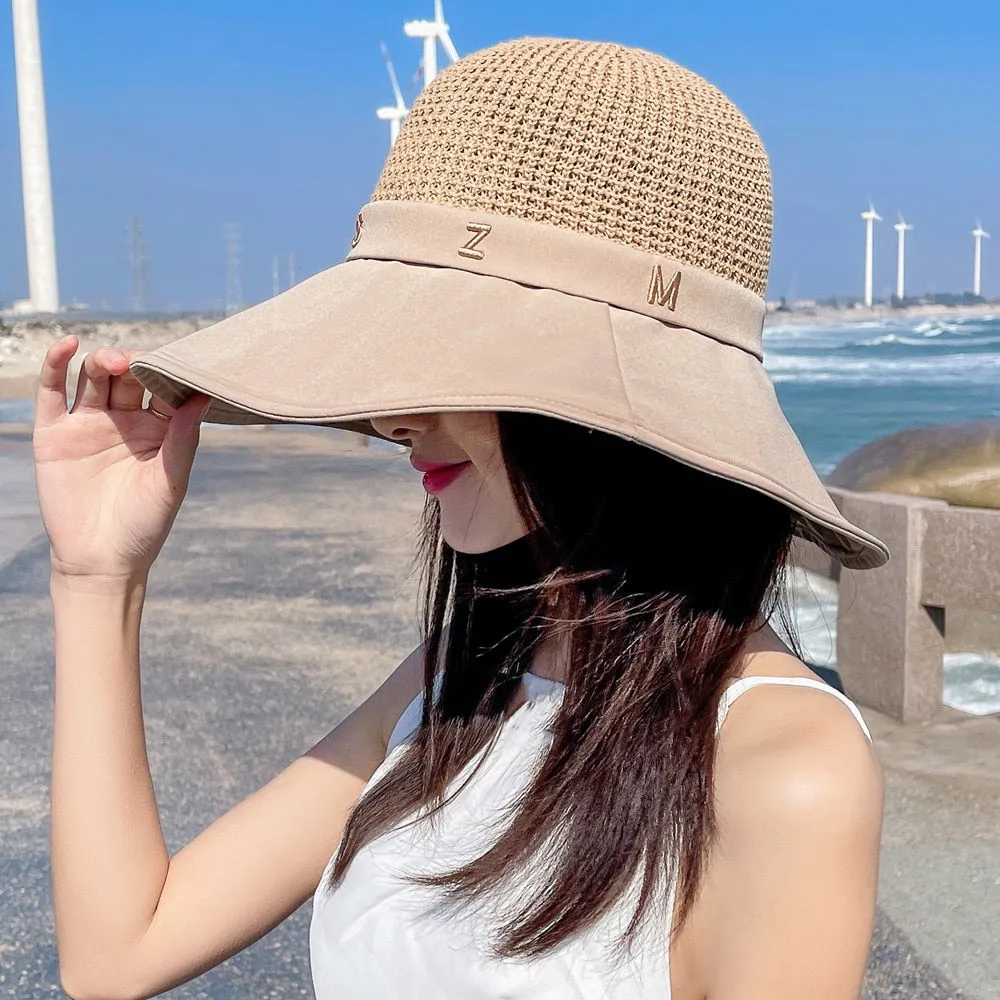 Summer Hats For Women Fashion Letter Design Straw Hat High Quality Sun Protection Sun Hat Travel Beach Hat