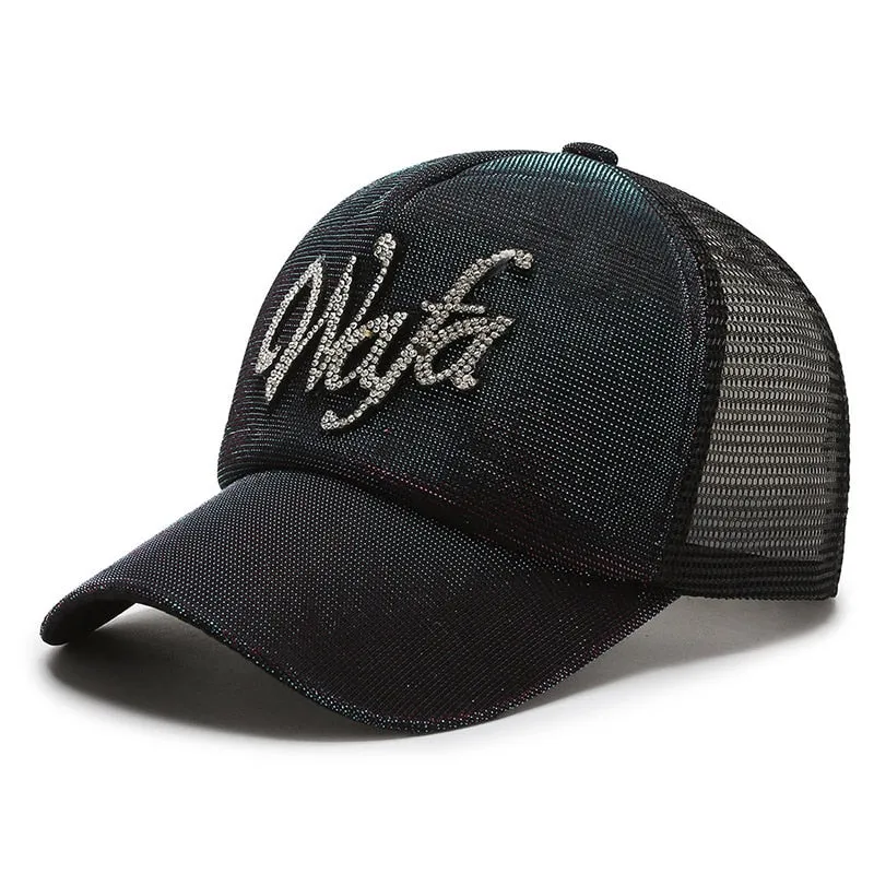 Summer Women Men Mesh Baseball Cap Solid Snapback Letter Embroidery Sunhat Outdoor Cotton Hip Hop Baseball Hats Casquette