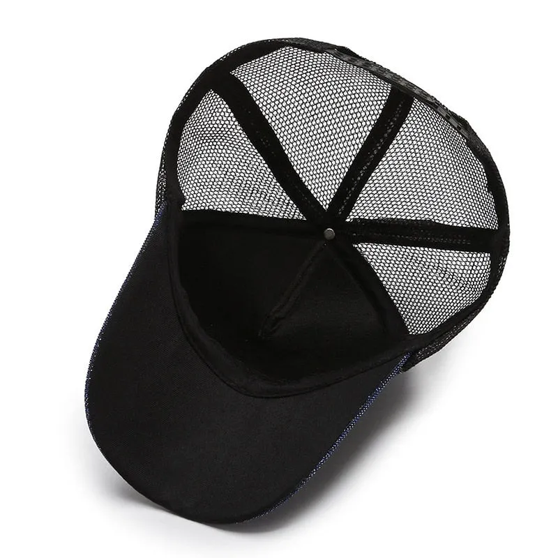 Summer Women Men Mesh Baseball Cap Solid Snapback Letter Embroidery Sunhat Outdoor Cotton Hip Hop Baseball Hats Casquette