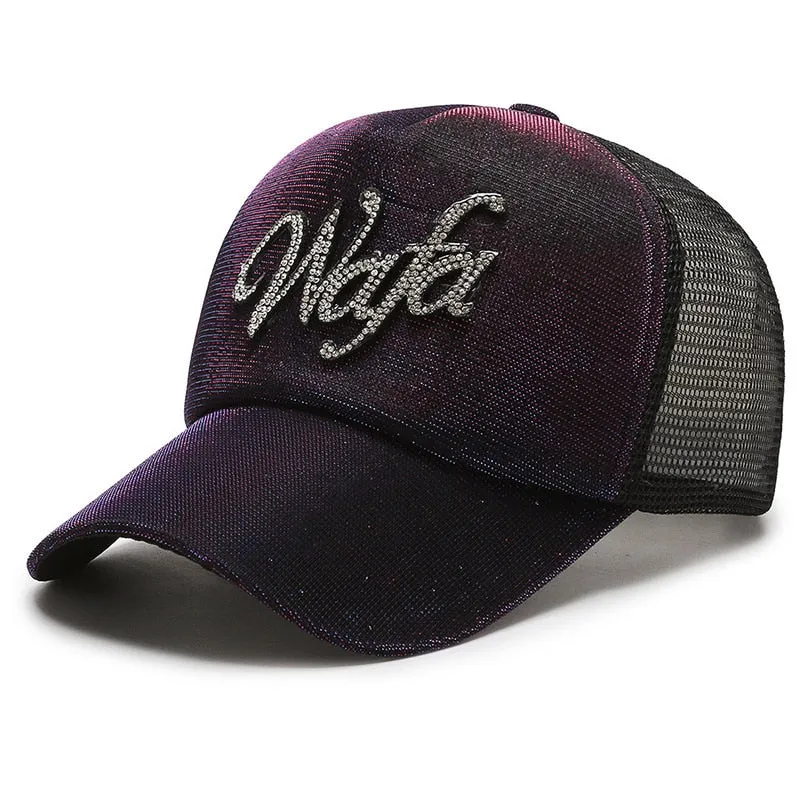 Summer Women Men Mesh Baseball Cap Solid Snapback Letter Embroidery Sunhat Outdoor Cotton Hip Hop Baseball Hats Casquette
