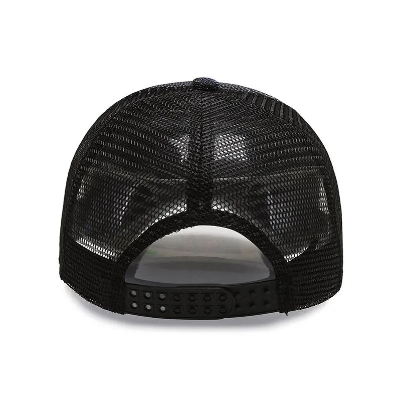 Summer Women Men Mesh Baseball Cap Solid Snapback Letter Embroidery Sunhat Outdoor Cotton Hip Hop Baseball Hats Casquette