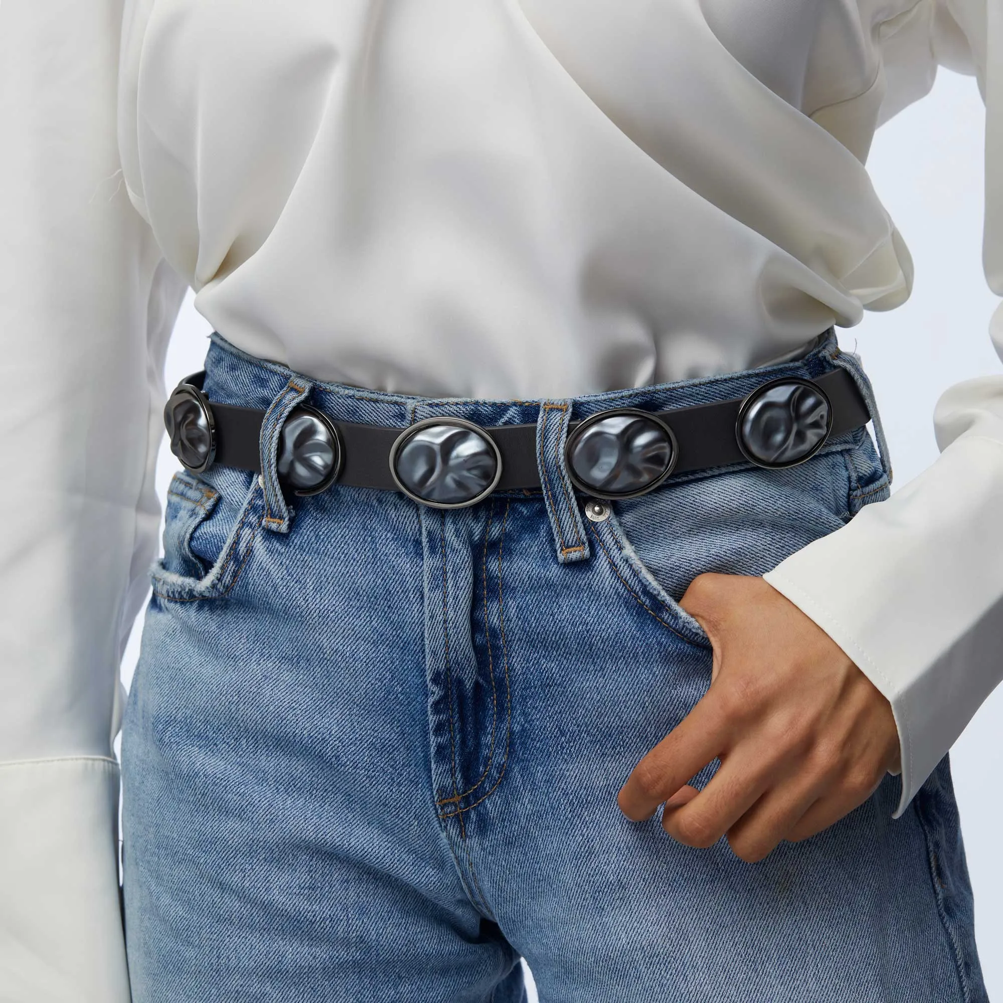 TAHITIAN PEARL OVAL STATION BELT
