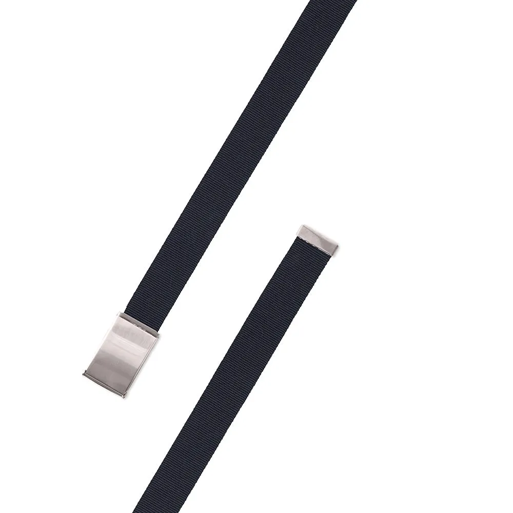 Textured Navy Belgian Surcingle Military Buckle Belt