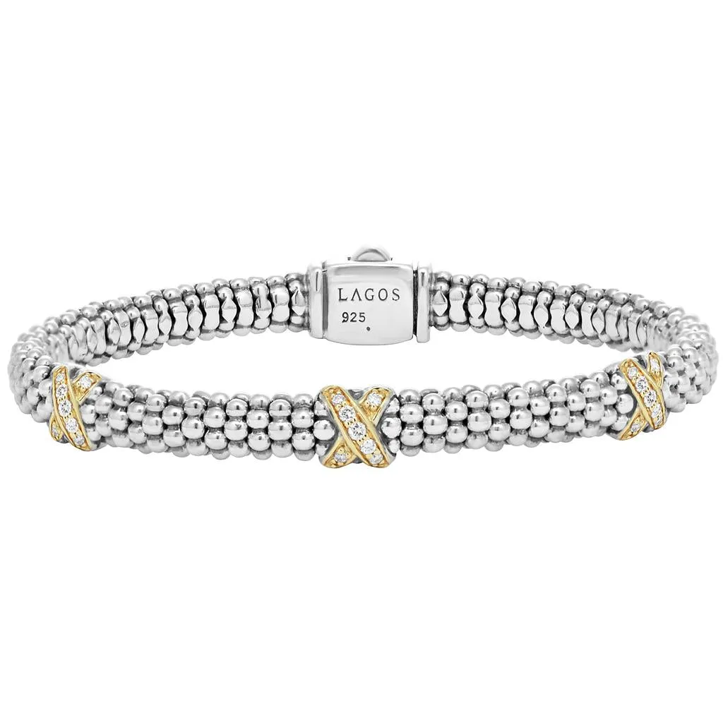 Three Diamond X Bracelet