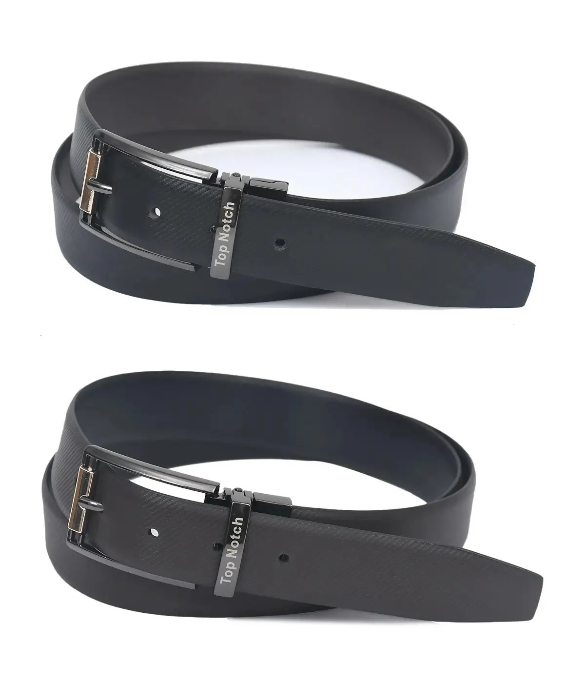 Top Notch Leather Belt for Men Colour - Black /Dark Brown Reversible Italian Belt (TP0065)