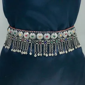Tribal Belly Belt, Multicolor Stones Light Weight Belt