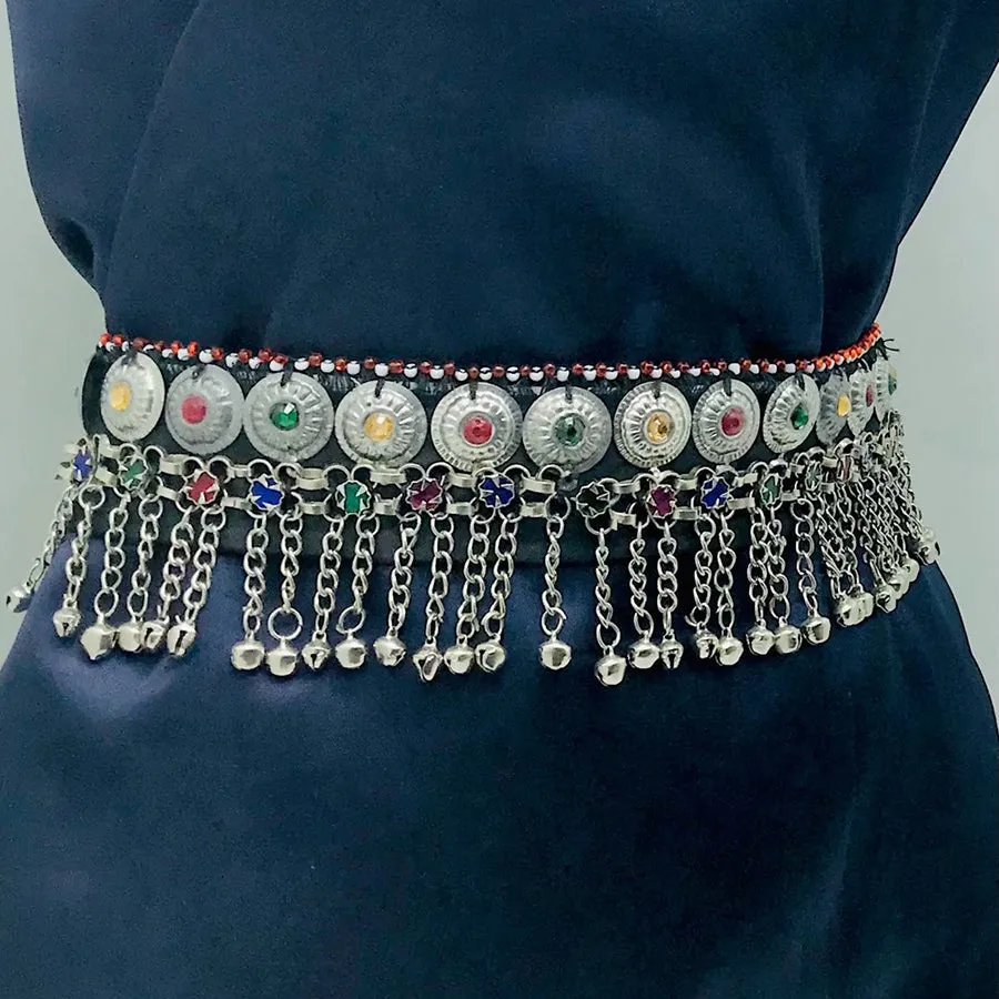 Tribal Belly Belt, Multicolor Stones Light Weight Belt