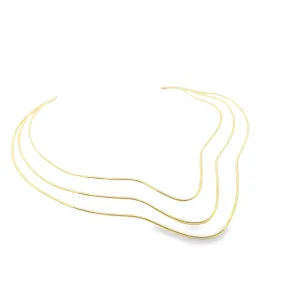 Triple Layer Wavy Choker (H211)