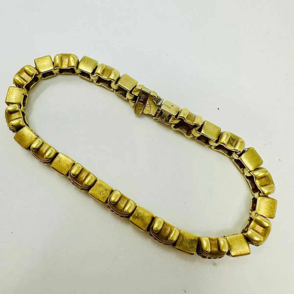 Trompe L'Oeil 18K Yellow and White Gold Bracelet with 14 Diamonds