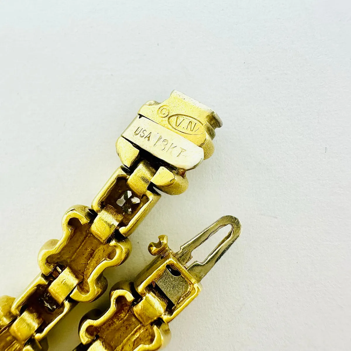 Trompe L'Oeil 18K Yellow and White Gold Bracelet with 14 Diamonds