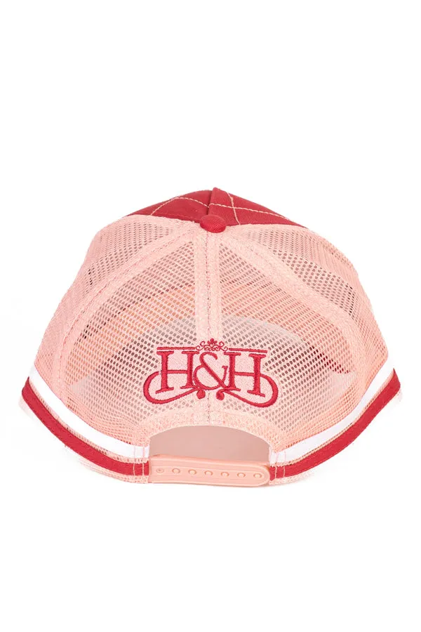 Trucker Cap - Cherry & Peach Crisscross