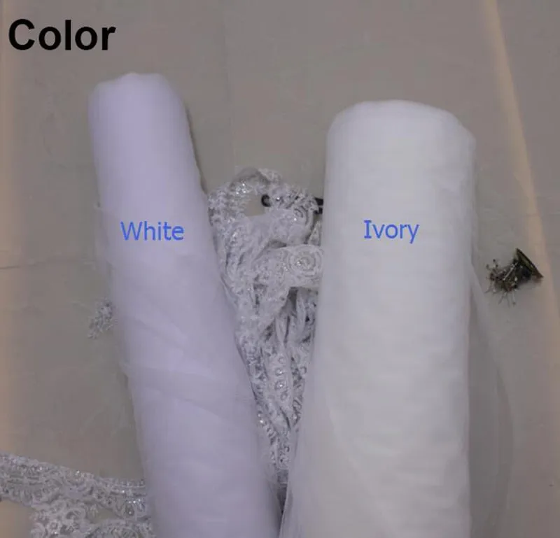 Tulle Flower Lace Cathedral Wedding Veil 3 Meters 1 Layer Bridal Veil