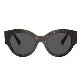 Versace Round Non-Polarized Sunglasses - Havana/Dark Gray