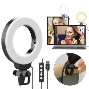 Video Conference Ring Light with Monitor Clip, for Distance Learning, Zoom Call, Self Broadcast & Live Streaming