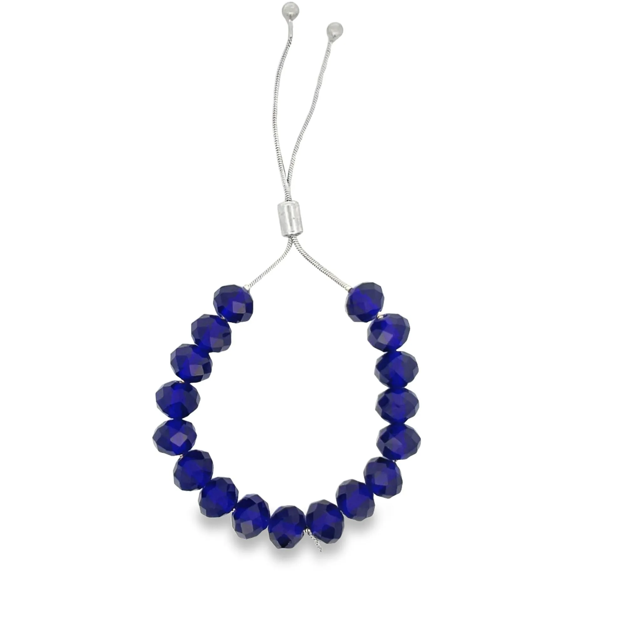Violet & Black Gemstone Natural Stone Adjustable Bracelet