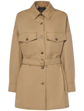 Weekend Max Mara   Vicario belted linen blend shirt jacket 