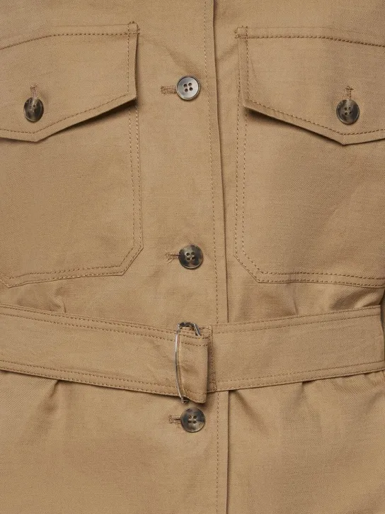 Weekend Max Mara   Vicario belted linen blend shirt jacket 