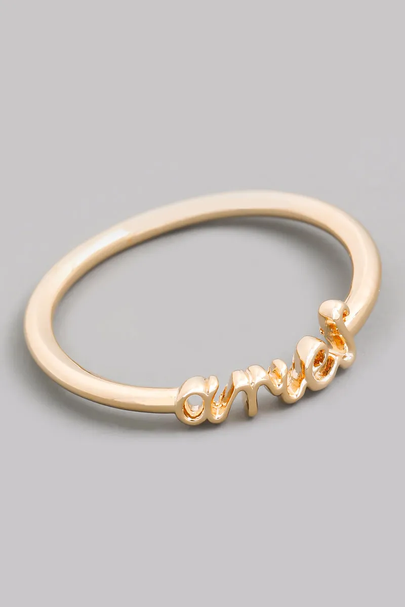 Zodiac Dainty Cursive Ring